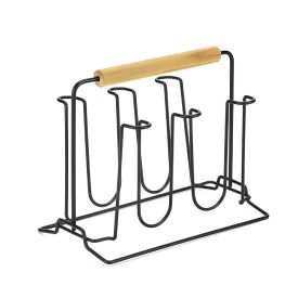 Suporte para 6 Copos Eco Design Black Arthi - Preto