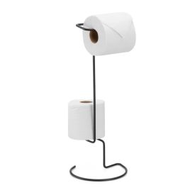Suporte Porta Papel Higiênico De Chão Aço Arthi - Black