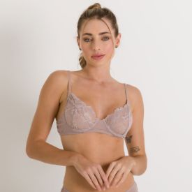 Sutiã Renda Floral Camila Moretti Bege