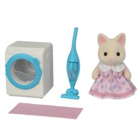 Sylvanian Families Conjunto Lavagem E Limpeza Menina Gato Primavera Epoch - 5775
