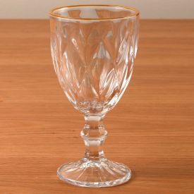 Taça de Água com Filete Dourado Diamond Lyor 330Ml - Vidro