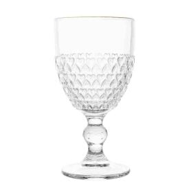 Taça De Água Coração Com Filete Dourado Lyor - 320ml