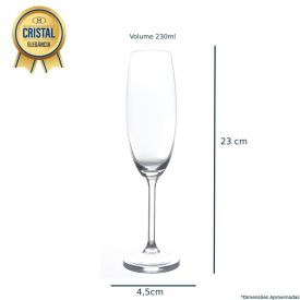 Taça De Champanhe Cristal Requinte Bohemia 230Ml - Transparente