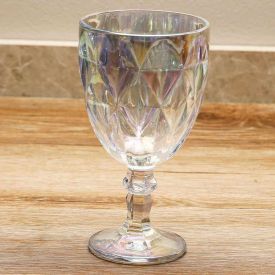 Taça Para Água Vidro Diamond 325Ml Lyor - Arco-íris