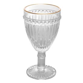 Taça Para Água Filete Dourado Empire Lyor 325 Ml - Vidro