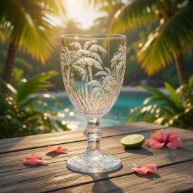 Taça de Água Palm Tree Class Home 260Ml - Vidro