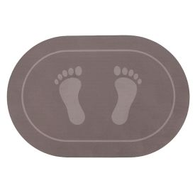 Tapete Acqua Sec para Banheiro 60X40 cm Havan Casa - Marrom Oval
