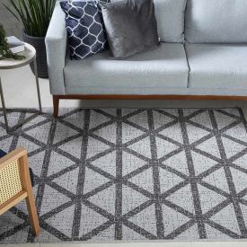 Tapete Quarto E Sala Amazonas 2,00X3,00 Metros Havan - Cinza Geométrico