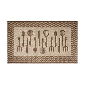 Tapete Para Cozinha Cancun 50X80 Cm Sisal Havan - Talheres Marrom