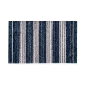 Tapete Chenile 55X85cm Quarto E Sala Havan - Azul Listras Off 
