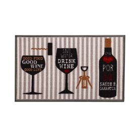 Tapete Para Cozinha 50X70 Cm Napoli Havan Casa - Vinho Cinza