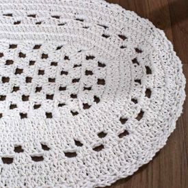 Tapete De Croche Oval Romano 40X60 Cm Havan - Branco