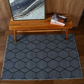 Tapete Para Quarto E Sala Siena 1,00X1,50 M Havan Casa - Grafite Hexagonal