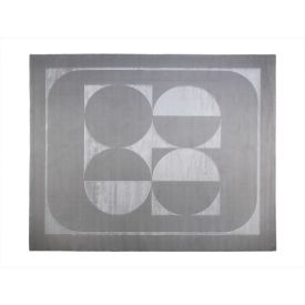 Tapete para Quarto Ou Sala 2,50X3,00 m Provence Havan Casa - Círculos Cinza