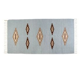 Tapete Para Quarto Ou Sala 80X150 Cm Kilim Havan Casa - Azul TI