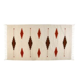 Tapete Para Quarto Ou Sala 80X150 Cm Kilim Havan Casa - Natural Terracota TI