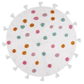 Tapete Redondo Infantil 1,10 M  Poa Color Havan Casa - Off White Color