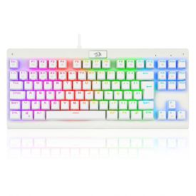 Teclado Mecânico Redragon Dark Avenger Lunar Branco Rgb Switch Azul