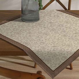 Toalha Centro De Mesa 78X78 Cm Clean Döhler - Desenho Café