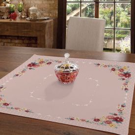 Toalha Centro de Mesa 78X78 cm Clean Döhler - Flores Vintage