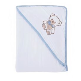 Toalha com Capuz de Canto Soft 80X80cm Havan Baby - Urso Azul