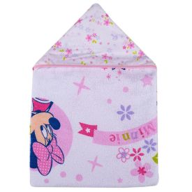 Toalha De Banho Bebê 70X90cm Com Forro Em Fralda Disney - Minnie