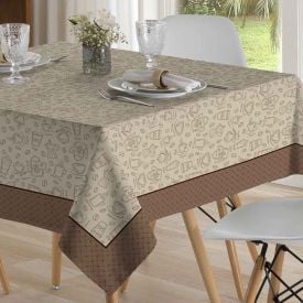 Toalha De Mesa 1,40 X 1,40 M Clean Döhler - Desenho Café
