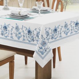 Toalha De Mesa 1,40 X 1,40 M Clean Döhler - Chintz Azul Novo