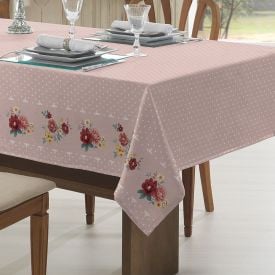Toalha De Mesa 140X140cm Clean Athenas Döhler 1 Pç - Flores Vintage