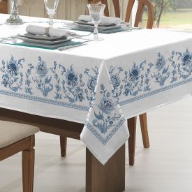 Toalha De Mesa 140X140cm Clean Athenas Döhler 1 Pç - Chintz Azul Novo