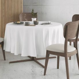 Toalha De Mesa Redonda 1,80 M Gourmet Salehtex - Branco