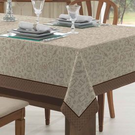 Toalha De Mesa 1,40X2,50M Clean Döhler - Desenho Café