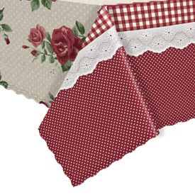 Toalha De Mesa Térmica 1,38X2,10 M Salehtex - Sophia Flores Rosa