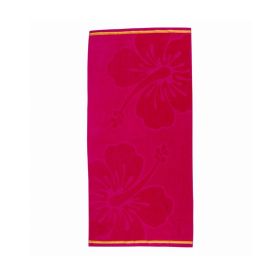 Toalha De Praia Aveludada 100% Algodão Havan - Hibisco Pink