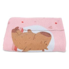 Toalha de Praia Infantil Lepper - Capivara Rosa