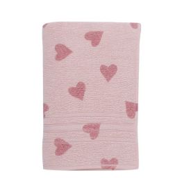 Toalha De Rosto 100% Algodão Cancún Havan Casa - Rosa Coração