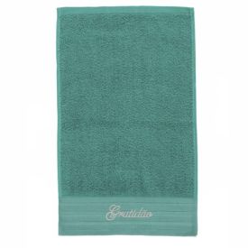 Toalha de Lavabo Bordada Desejos Havan Casa - Verde Gratidão