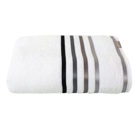 Toalha Super Banho Lumina Karsten 1 Pç - Branco e Cinza