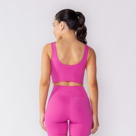 Top Feminino Fitness Com Forro Scream Rose Violet