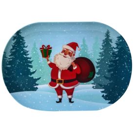 Travessa Oval Melamina Natal Havan Casa 35,1 Cm - Papai Noel