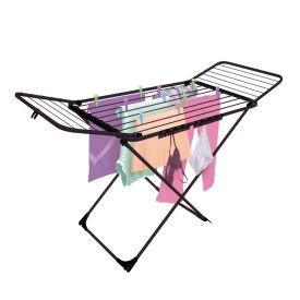 Varal De Chão Com Abas E Rodinhas Pegasús Secalux - Preto 