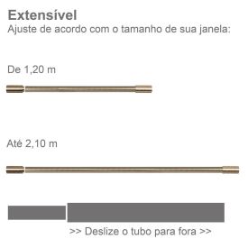 Varão Extensivo 1,20 a 2,10m Cilindro Evolux - Ouro Velho