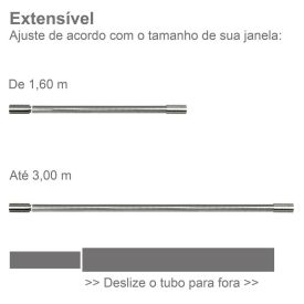 Varão Extensivo 1,60 a 3,00m Cilindro Evolux - Cromado