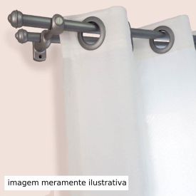 Varão De Cortina Médio Duplo 2,00 M Havan - Prata Fosco