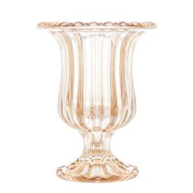 Vaso De Pé Em Vidro Lyor Ambar Metalizado - Renaissance