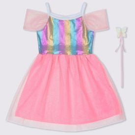 Vestido 4 a 10 anos Fada com Varinha Marmelada Cereja
