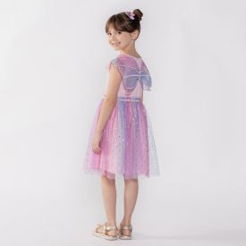 Vestido Arco Íris Infantil 4 a 10 Anos Marmelada Rosa