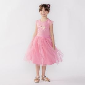 Vestido Bailarina Infantil 4 a 10 Anos Marmelada Rosa