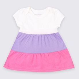 Vestido Bebê Menina De Algodão Com Body Yoyo Baby Rosa