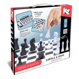 Jogo De Xadrez E Dama Educativo Elka Kz - 1276
